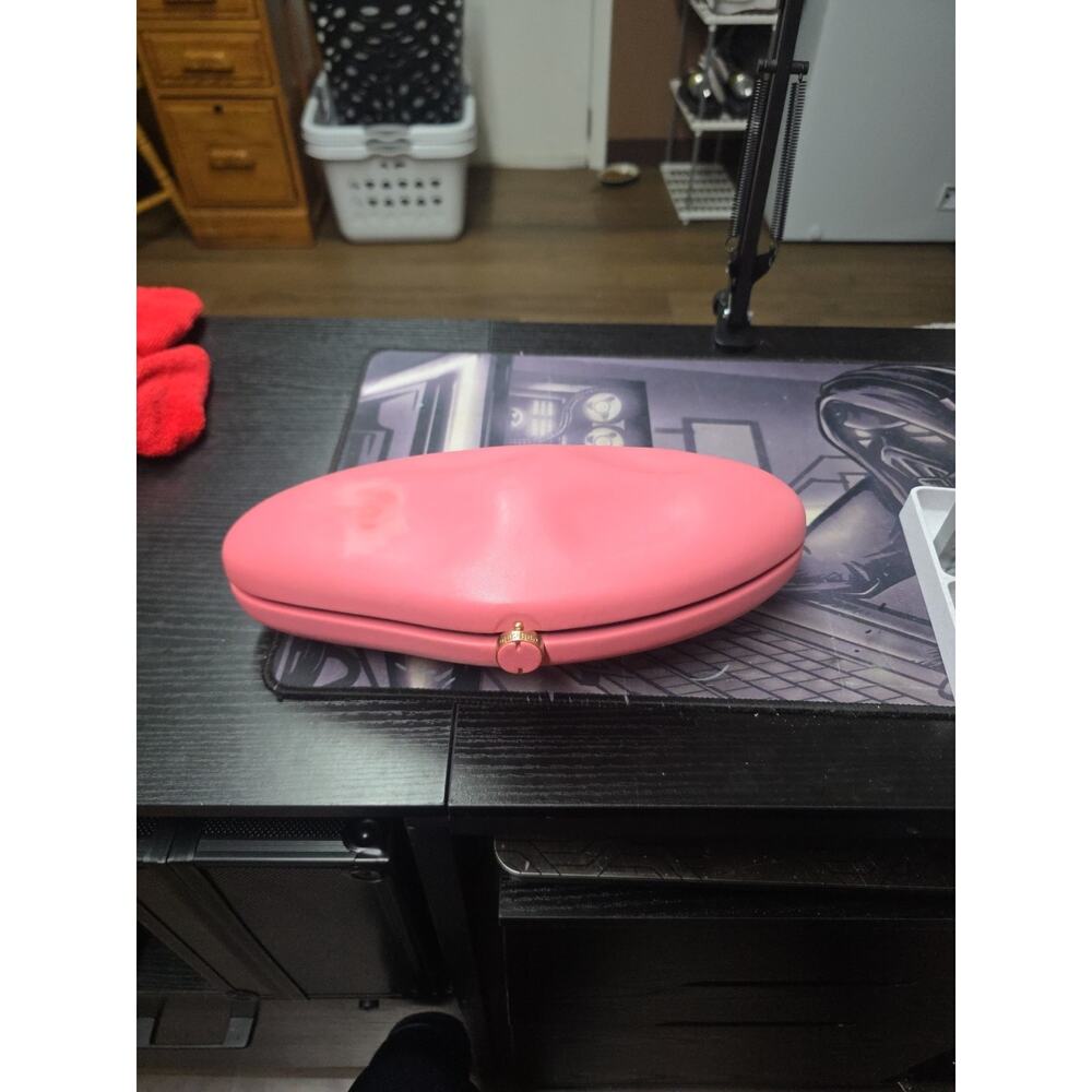 Used Cult Gaia Caldera Leather Clutch  Pink